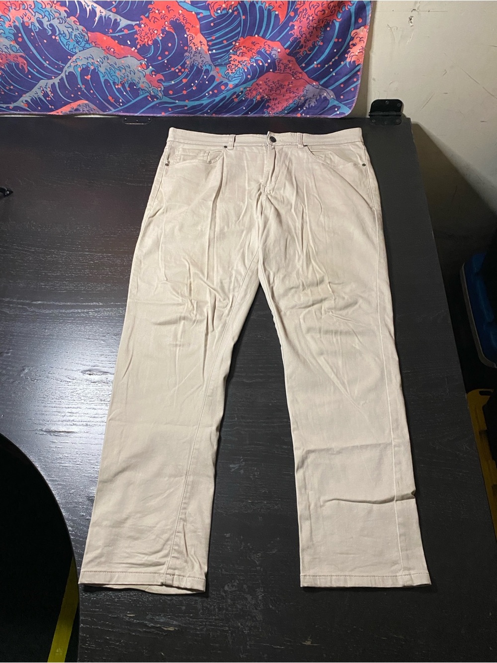 Daniel Hechter Men's Beige Straight-Leg Chinos